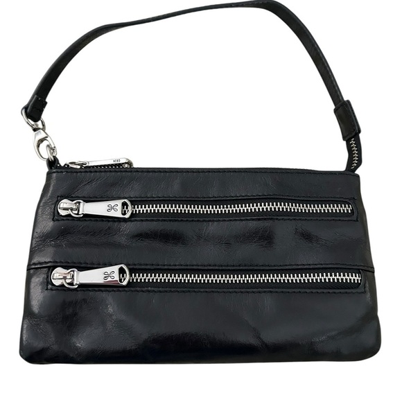 Hobo Small Leather Black Zipper Clutch - Picture 2 of 5